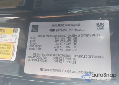 2024 Cadillac Escalade 4Wd Sport Platinum z USA, uszkodzony, nr VIN 1GYS4GKL2RR159201